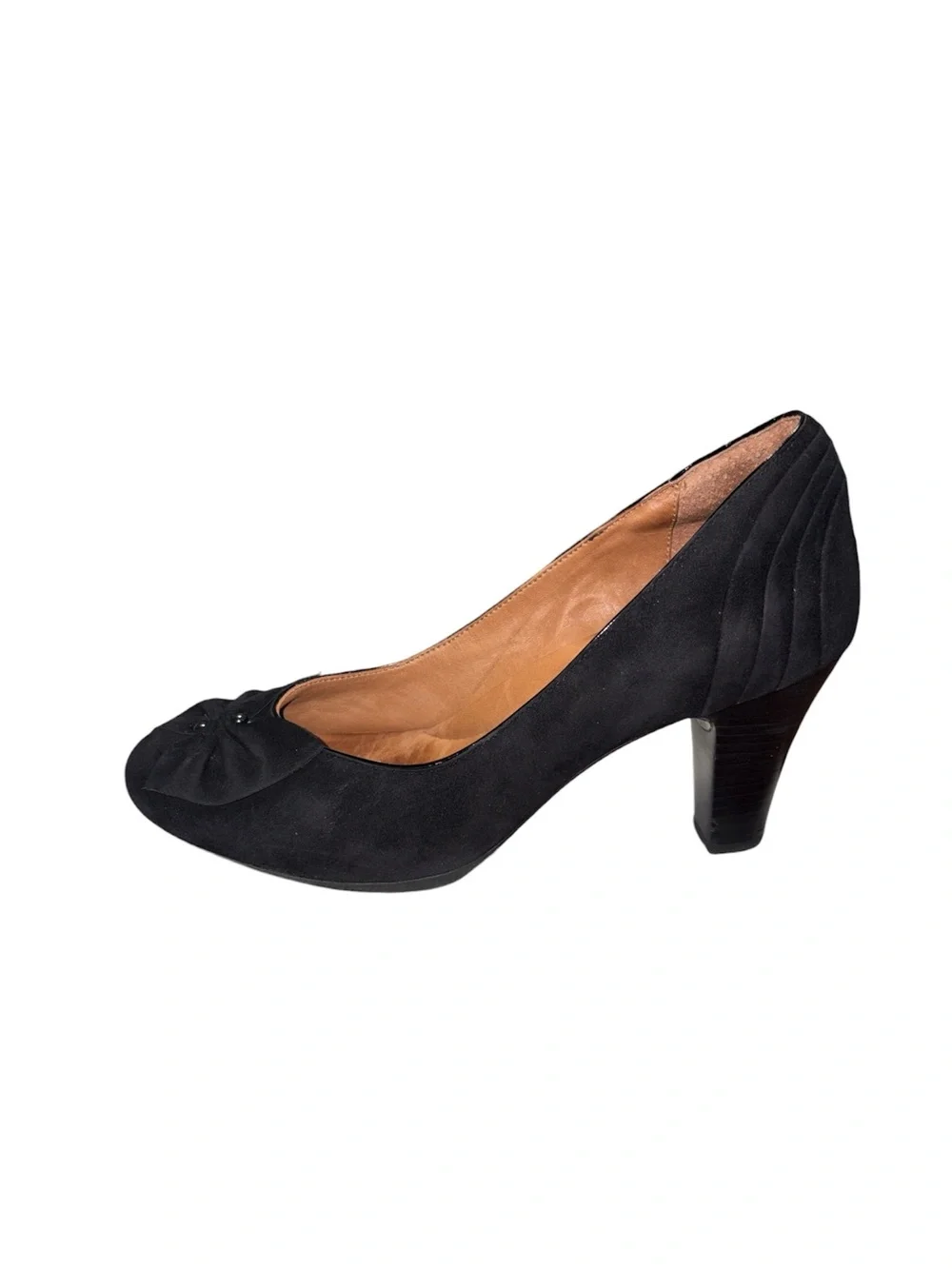 Clarks Artisan Society Ball Black Suede Leather Whimsygoth Pump Heels Size 8M - Picture 7 of 11